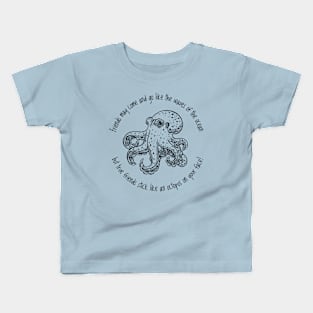 Octopus Friend - Black Text Kids T-Shirt